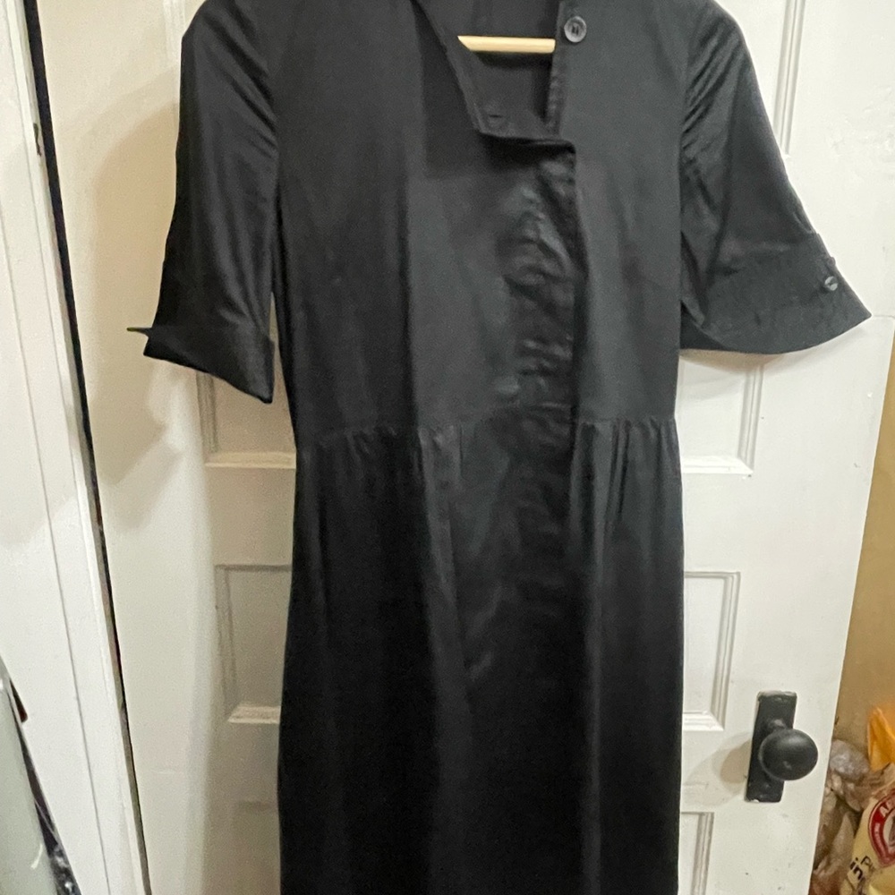Club Monaco Black Buttoned Ruffled Dress - Picture 5 of 7